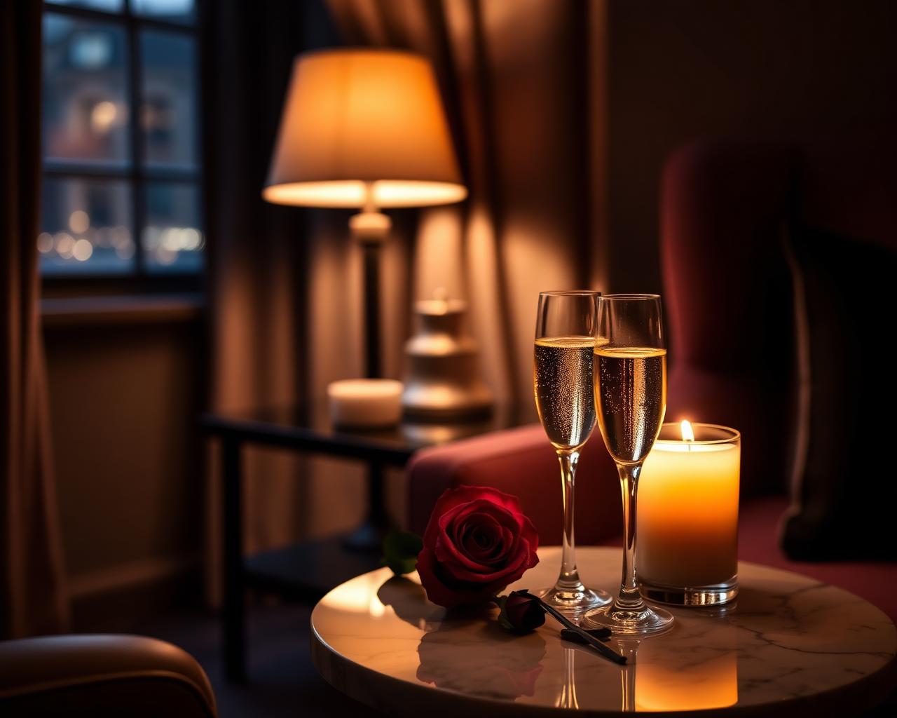 Candlelit champagne for two at The Maida
